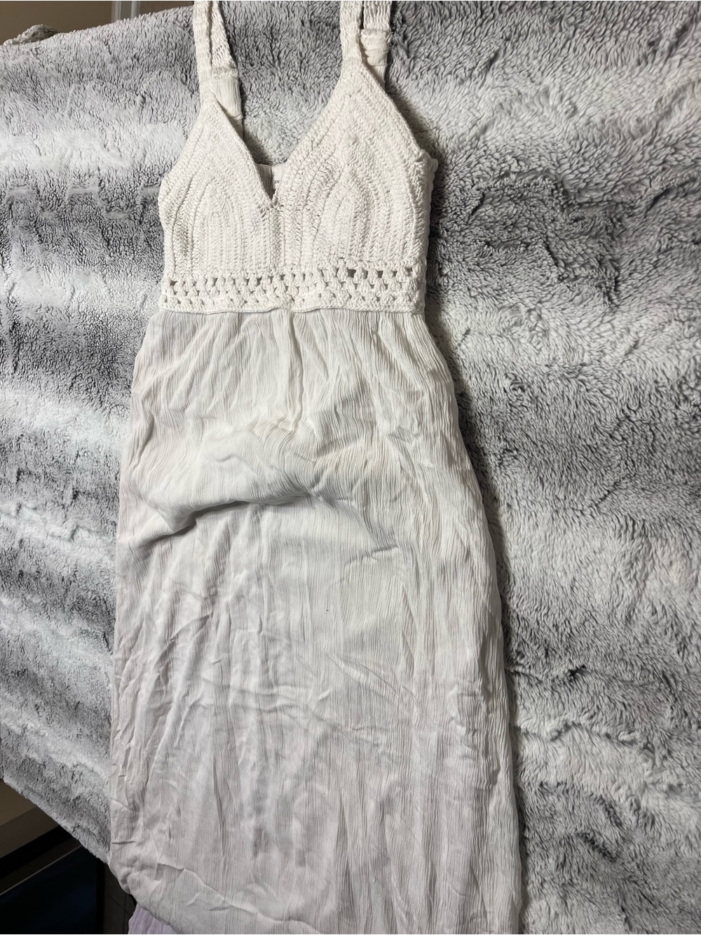 Sincerely Jules White Crochet-Top Maxi Dress